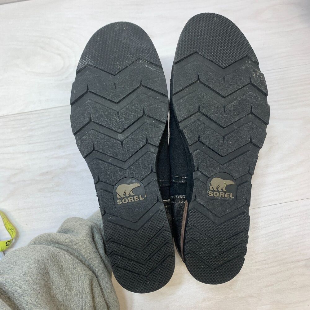 Sorel Major Low Ankle Boots Womens Size 9 Black Suede Side Zip Round Toe Comfort - Picture 7 of 11